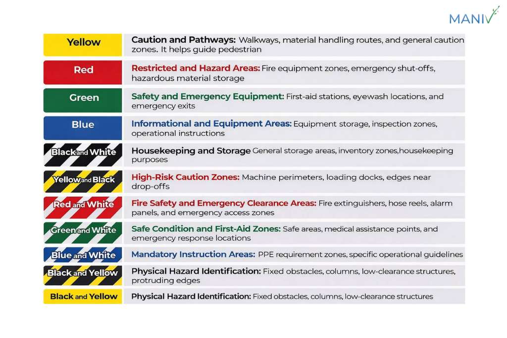 Floor Marking Tape Code Chart